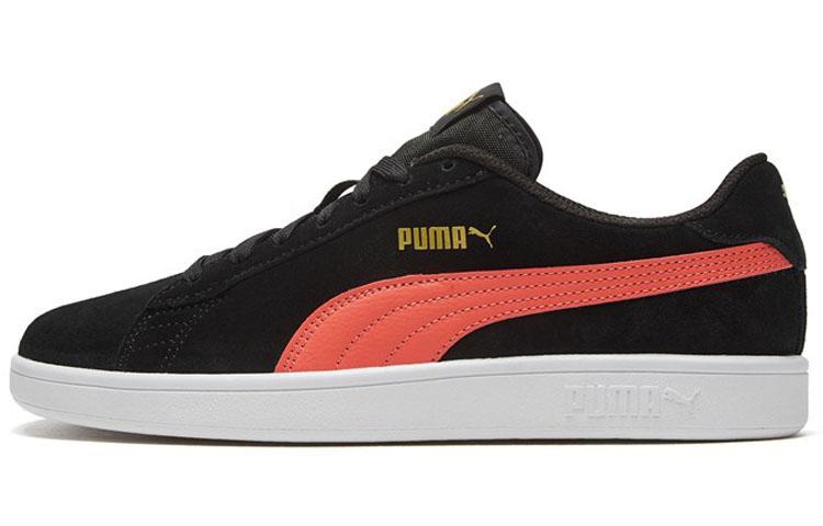 Men's Sneakers PUMA Smash V2 Retro Casual Skateboarding Shoes Unisex Black Coral Red
