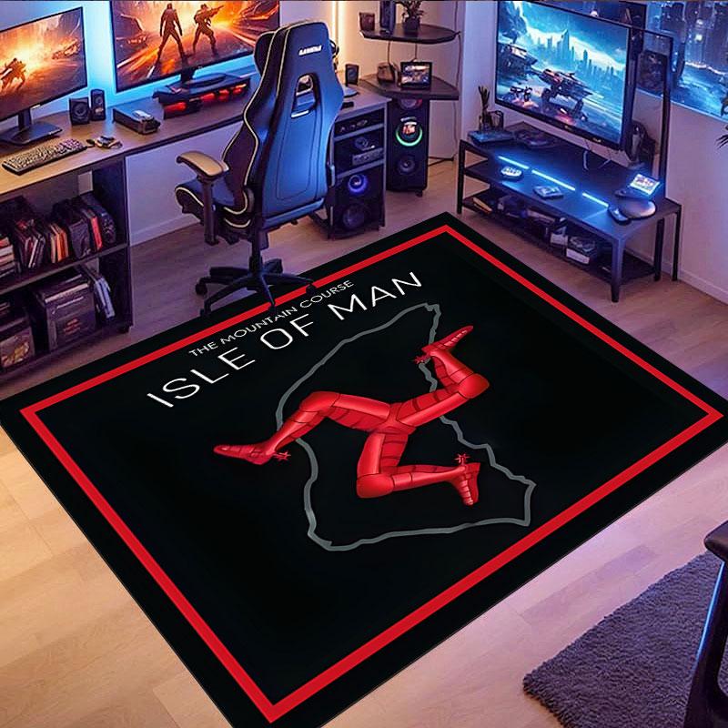 Isle of Man TT Logo Rug, suitable for living room, bedroom, game room, computer room and home décor.