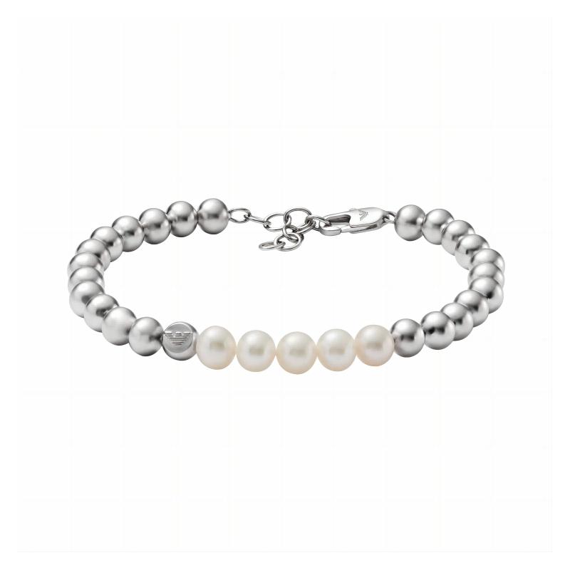 Emporio Armani pearl alloy bead design bracelet, same style for men and women, couple style EGS2983040