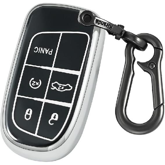 Для чехла для ключа-брелока Jeep с брелоком, защитный чехол для ключа из ТПУ, совместимый с RAM Grand Cherokee Renegade Chrysler Durango Journey Smart Remote