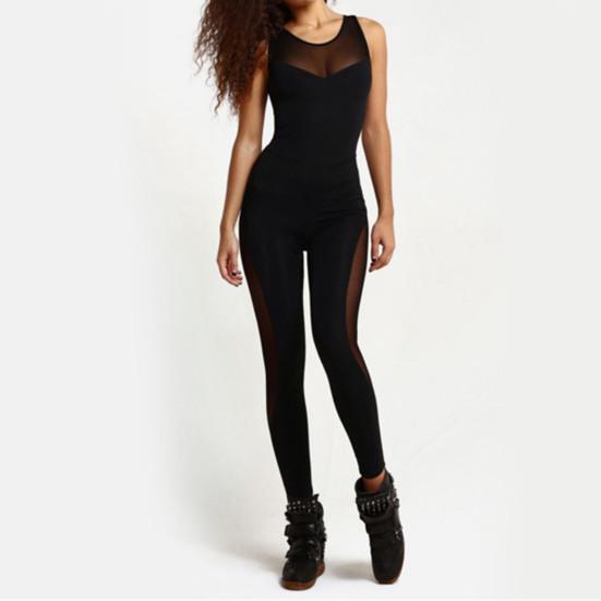 Спортивный костюм для тренировок, популярная черная женская спортивная одежда с открытой спиной, спортивная одежда с открытыми плечами, женский комбинезон для йоги