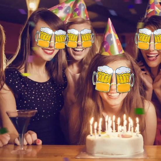 Beer Mug Glasses Funny Flexible Temples Spilled Beer Mug Design Cup Props Bottle Funny Glasses Party Supplies