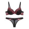 Artdewred Sexy Panty Brassiere Embroidered Underwear Good Women Bra Set Push Up Lace Bra Thong Sets