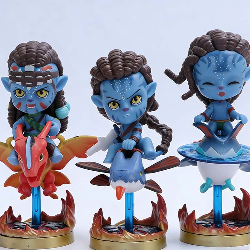 6Pcs Avatar 2 Q-Style Big-Head Figurines Jack Sully & Neytiri Car & Household Decoration Collectible Present Toys