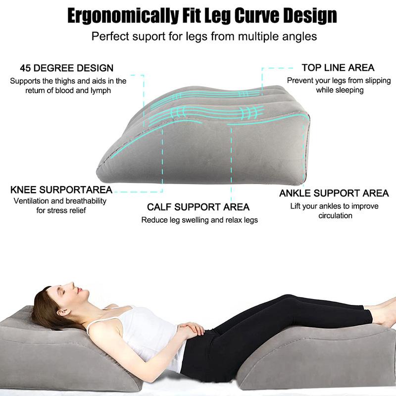 Inflatable Foot Pillow Elevation Leg Pillows Travel Camping Sleeping Wedge Pillow Knee Cushion,Inflator Electric Air Pump 220V