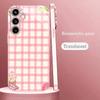 Новый Милый клетчатый чехол для телефона с рисунком девочки для Samsung Galaxy S26 S25 S24 S23 S22 FE Ultra Plus Встроенное стекло ощущение голого телефона Мужчины женщины