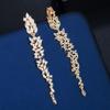 Изысканные свадебные серьги-капли CMM в виде листьев, длинные висячие серьги, ювелирные изделия с кубическим цирконием для женщин