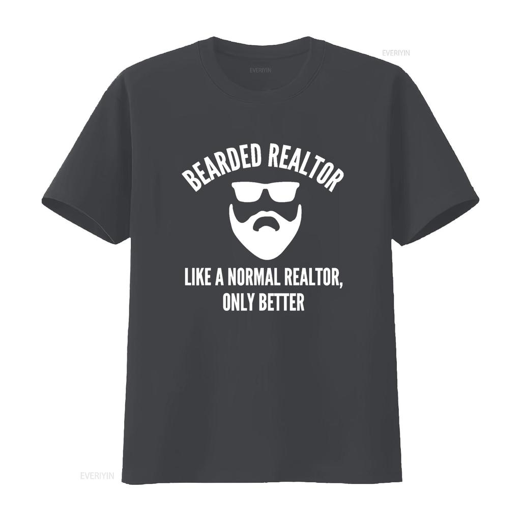 Bearded Realtor Definition Funny Male Real Estate Agent T Shirt vintage Washed Breathable Stylish Top For Everyday Wear Casual