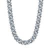 Мужская цепочка-кубинка Takeda Jewelry, полностью усыпанная синими стразами, Серебристая, Широкая цепь, Аксессуар в уличном стиле, 45/50/55 см (55см)