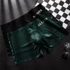 Men 3D U-Convex Shorts Briefs Mid-rise Elastic Waistband Letter Print Underwear Ice Silk Fabric Translucent Underpants