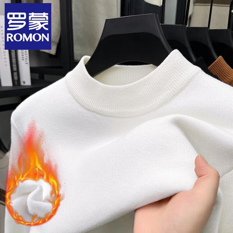 Romon Men's Thick Plush Knit Sweater