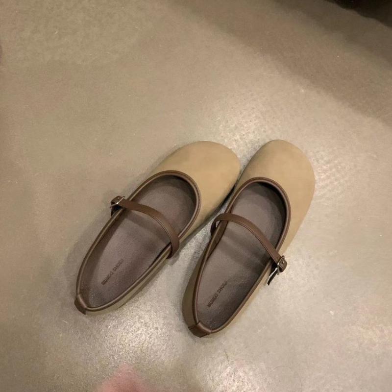 Балетки женские 2024 года с круглым носком и неглубоким вырезом, разноцветные женские туфли, балетное платье, удобные туфли Мэри Джейн в стиле ретро на плоской подошве