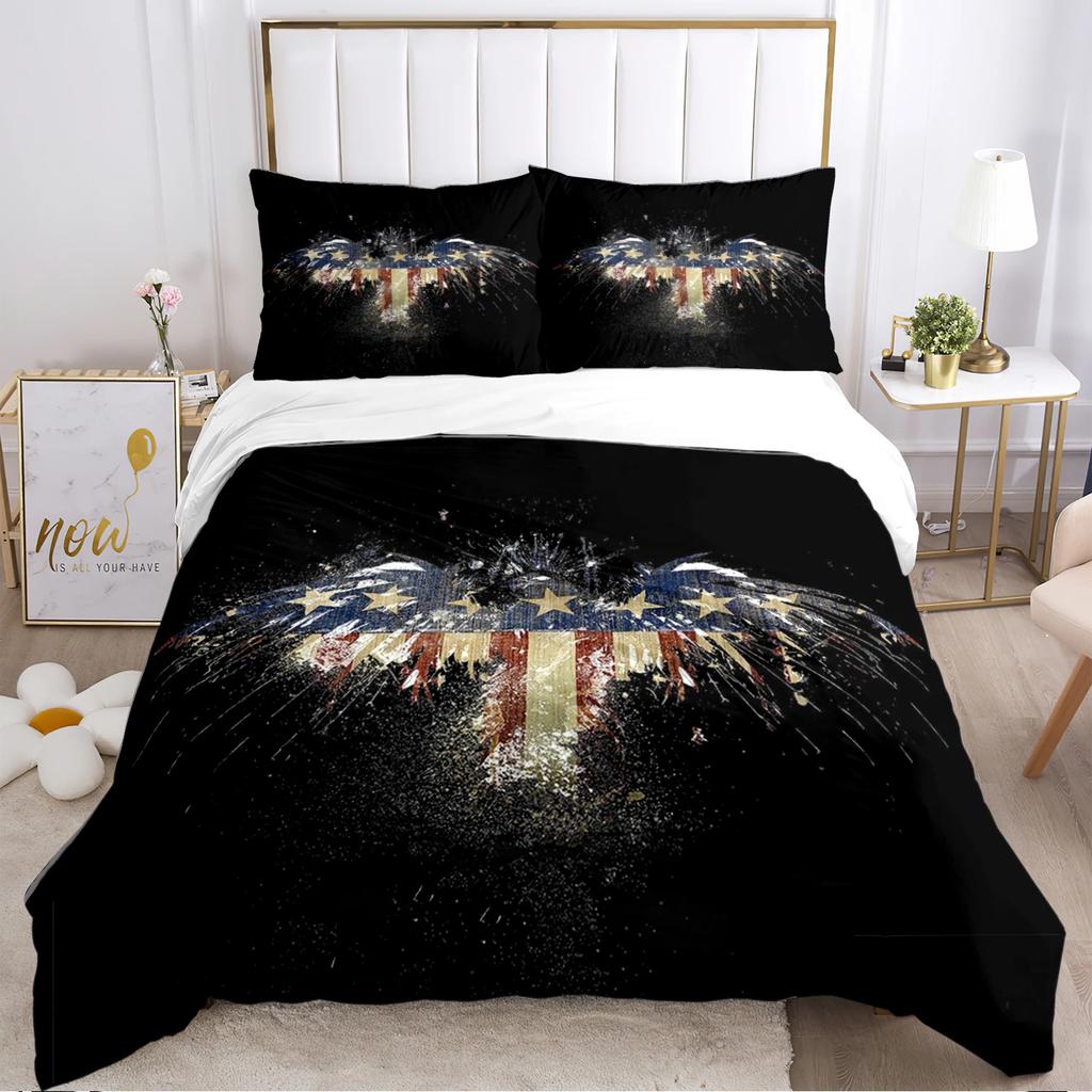 Национальный флаг США Великобритании Цифровой полиэстер Пододеяльник Постельные комплекты Мягкий чехол для одеяла и наволочки для подростков Односпальный/Двуспальный/Королевский/Кинг
