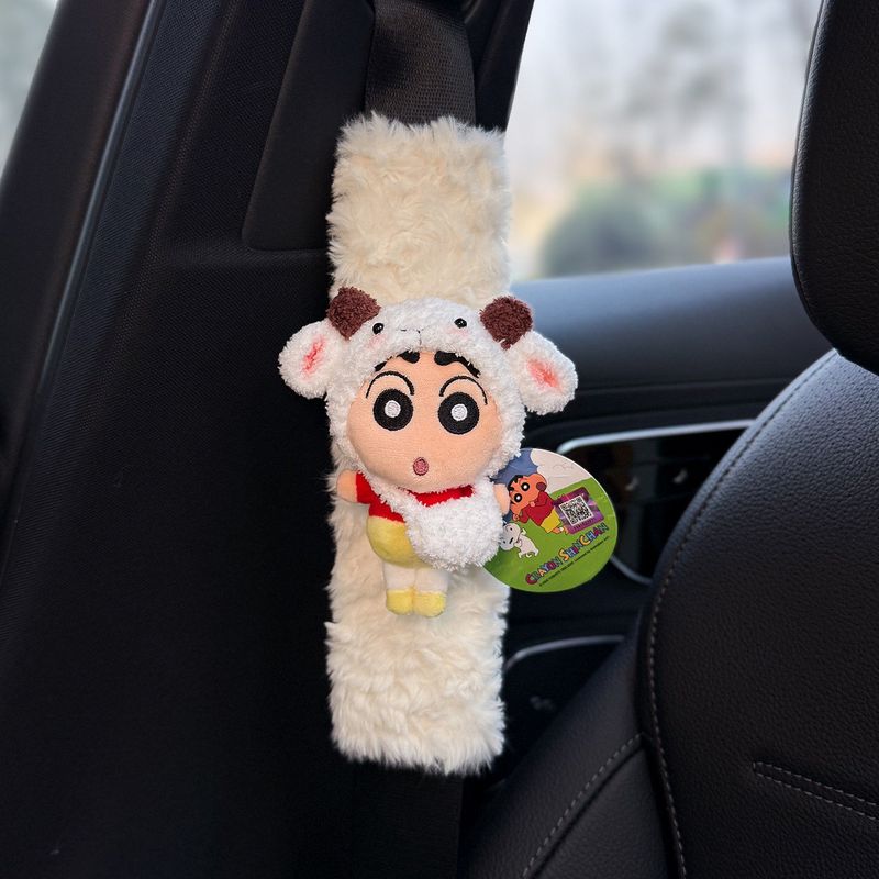 Authentic Crayon Shin-Chan Plush Car Seatbelt Shoulder Pad, Car Seatbelt Decoration, Anti-Wear Clothing for Women, Cute