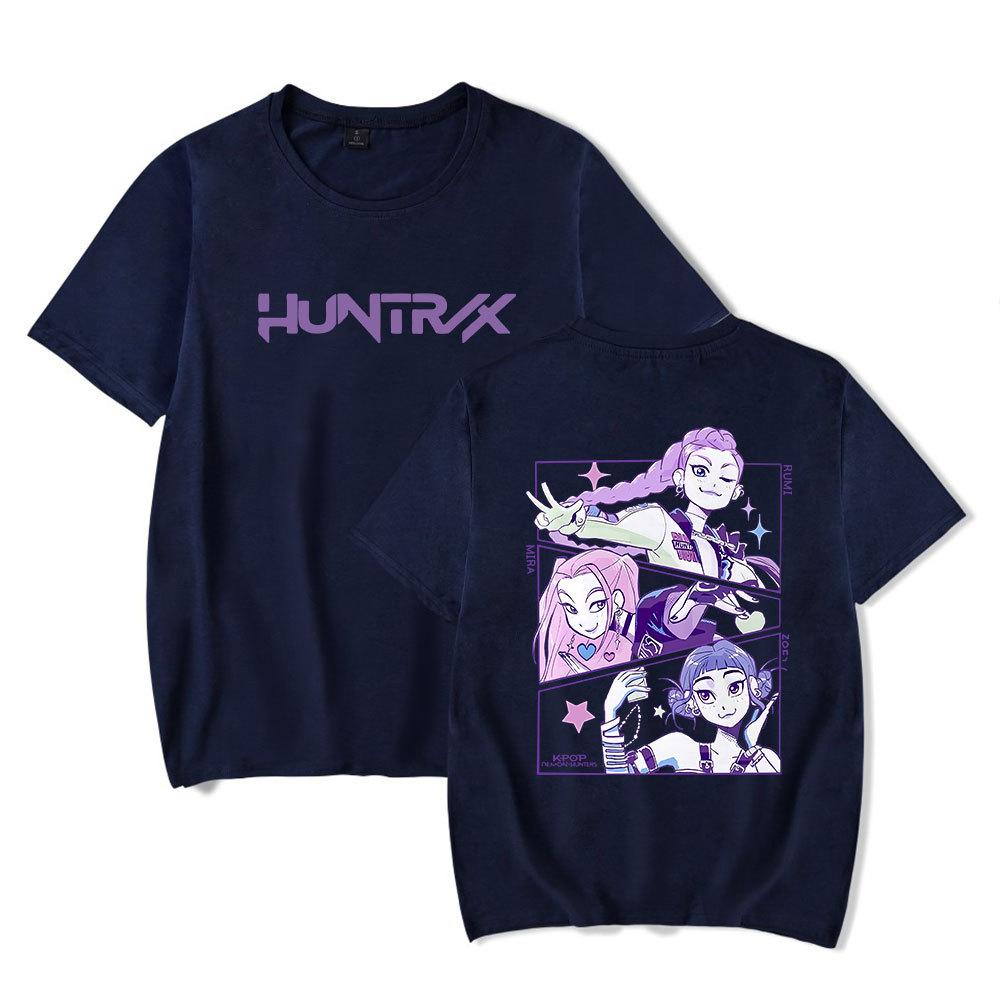 Аниме K-Pop Охотники на демонов Huntrix Футболка Мужская Женская Модная Хлопковая Футболка Летняя Унисекс С Круглым Вырезом Короткий Рукав Уличная Одежда Футболки
