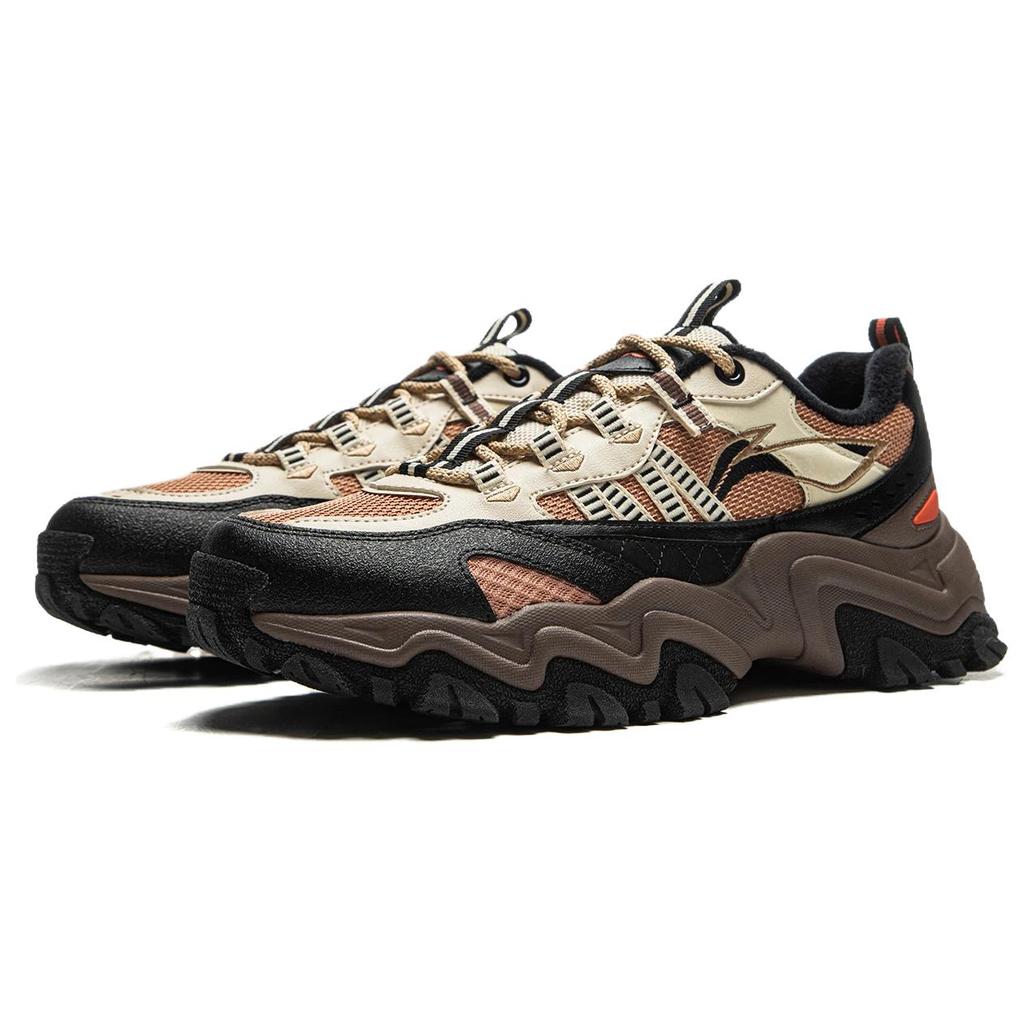 Li Ning Mountain Walking WNTR Низкие Синтетическая кожа Нубук Теплые Удобные Простые Прочные Амортизирующие Низкие Кроссовки для повседневной носки AGLV167-3