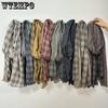 Scarf for Women Spring and Autumn Linen Plaid Scarf Enlarged Thin Long Shawl Autumn and Winter