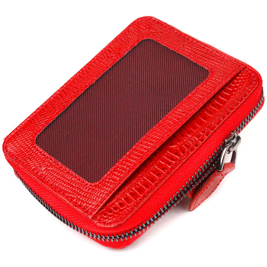 Яркое женское портмоне из натуральной фактурной кожи CANPELLINI Wallet 21495 Красное