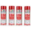Spray Paint - RED - Pack of 4 - 400ml - Acrylic - Fast Drying 10 Min