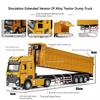 1:50 Scale Police Trailer Transport Extended Dump Truck Model Toy Metal Diecast Sound Light Pull Back Vehicle Models Hobby Gifts