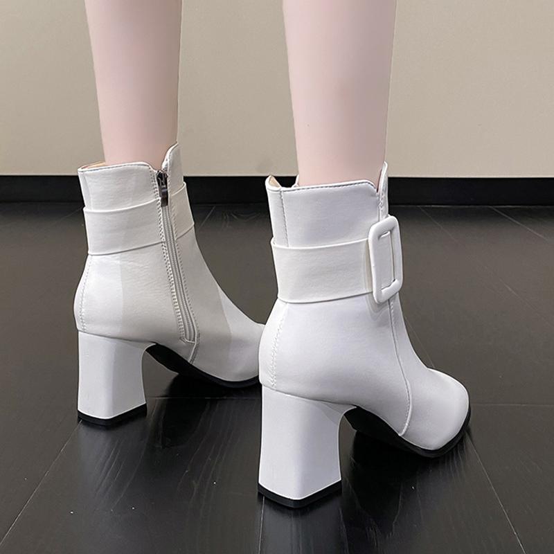 Новые осенне-зимние женские ботинки «Челси» на ботильоне на высоком каблуке, модные вечерние пикантные туфли-лодочки на массивном каблуке, повседневная женская обувь, Botas на молнии