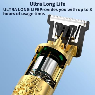 Профессиональная мужская машинка для стрижки волос - Беспроводной триммер с нулевым зазором и LED-дисплеем, Перезаряжаемый набор для стрижки и ухода за волосами для мужчин