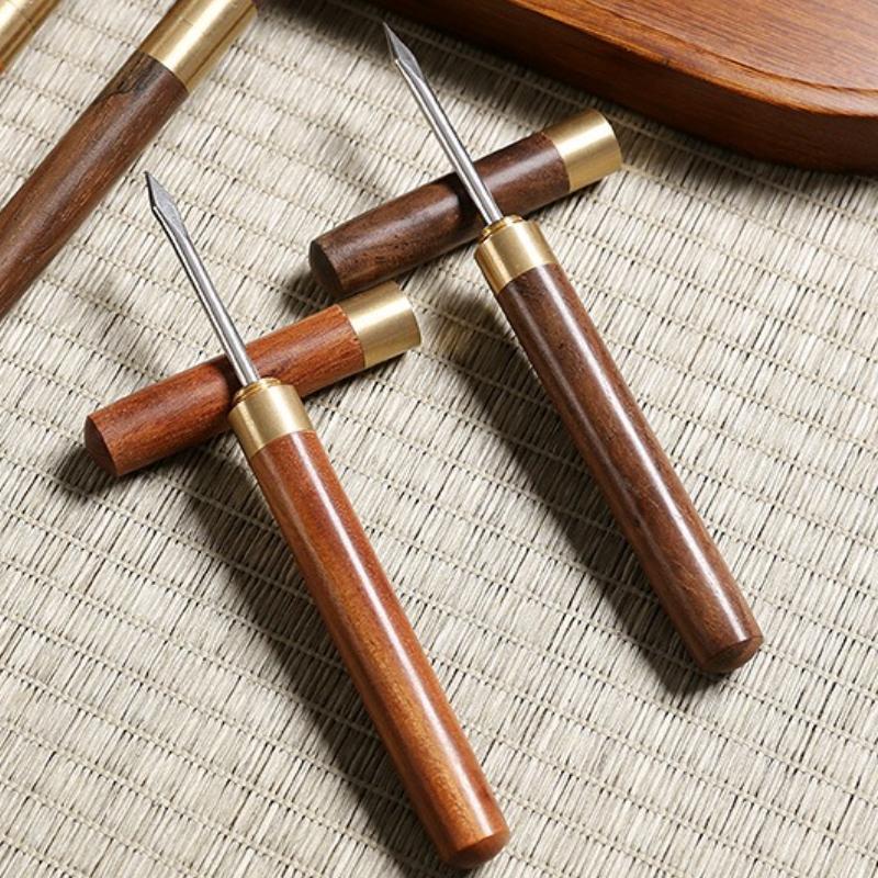 Профессиональный деревянный чайный нож Эбеновый чайный нож Игла Шило Инструменты для чая Пуэр Инструмент для чайной лепешки Инструмент для китайских кунг-фу чайных наборов