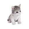 Ubia Left Facing Sitting White Mackerel Cat 13 X X 12 Cm Doll Figure Ornament Animal Garden Decoration Cat 8.5 H20594-16