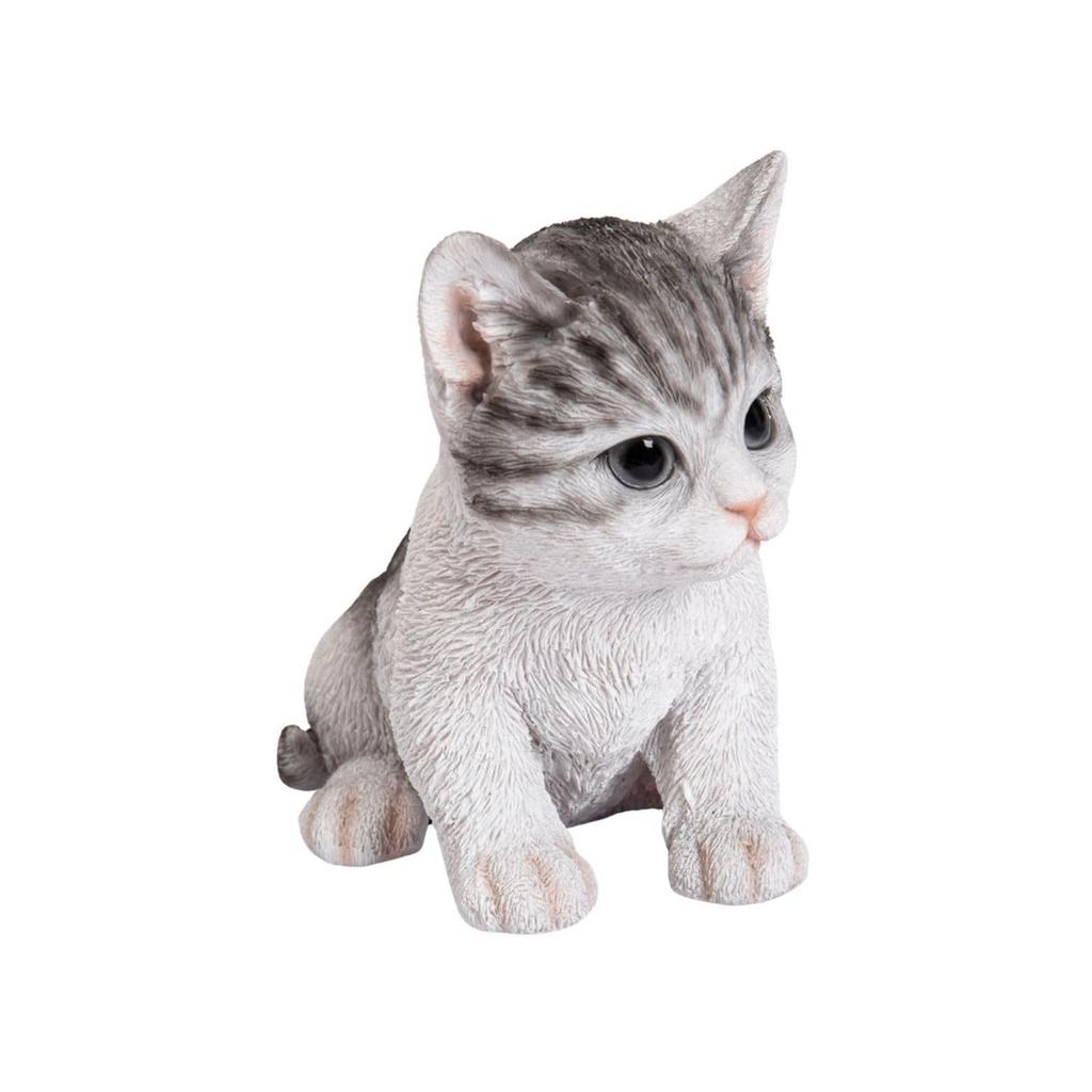 Ubia Left Facing Sitting White Mackerel Cat 13 X X 12 Cm Doll Figure Ornament Animal Garden Decoration Cat 8.5 H20594-16