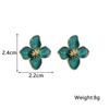 New In Enamel Flower Stud Earrings for Women Irregular Glaze Korean Fashion Floral Small Earrings Trendy New Jewelry