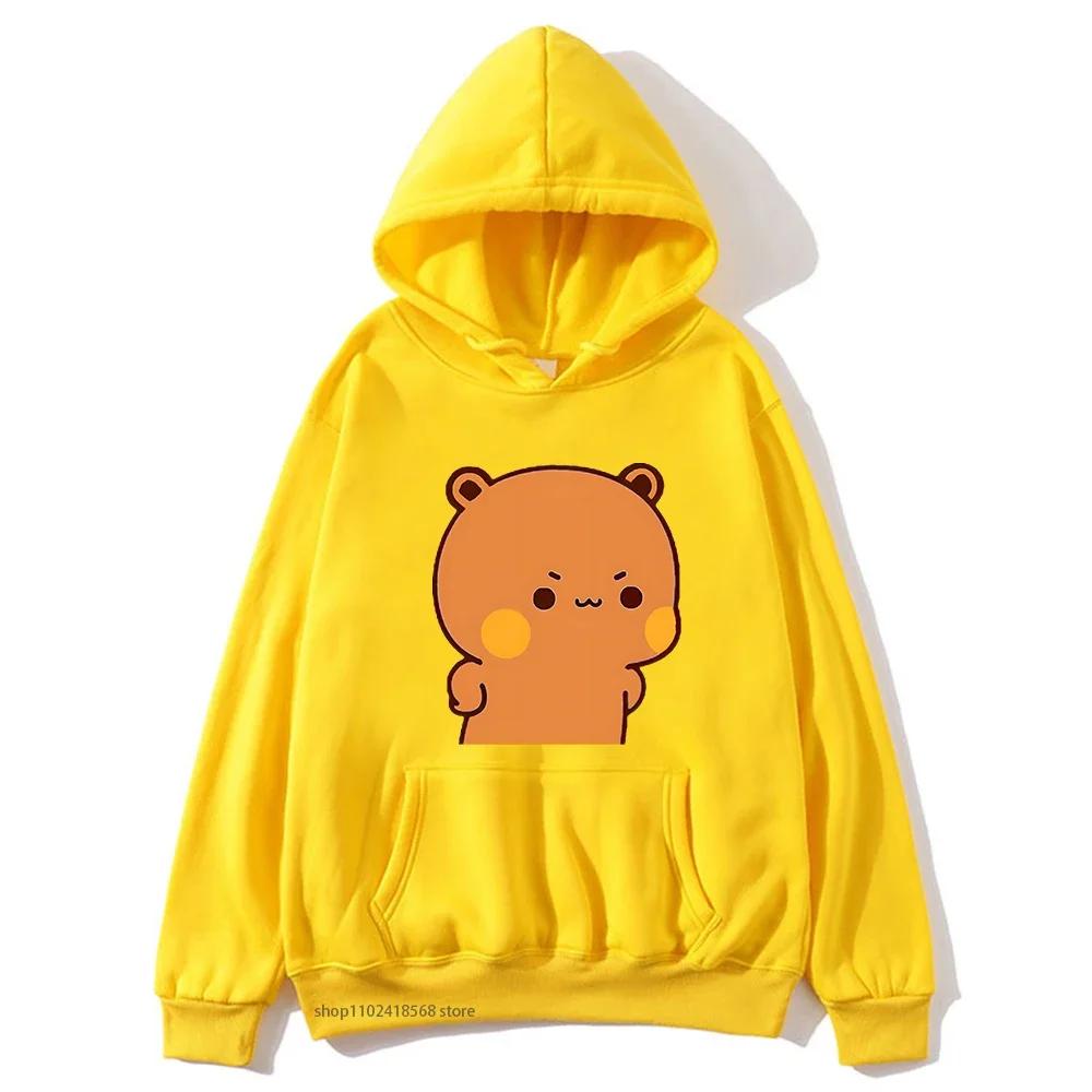 Милый Бубу кричит на Дуду Толстовки для мужской толстовки Женская парная одежда Панда Медведь Повседневные Кавайные топы Флис