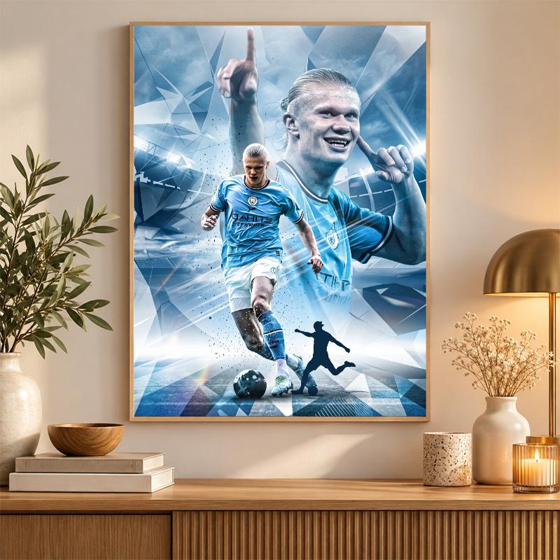 Erling Haaland Diamond Painting Kit 5D Full Drill DIY Diamond Mosaic Wall Art Home Decor