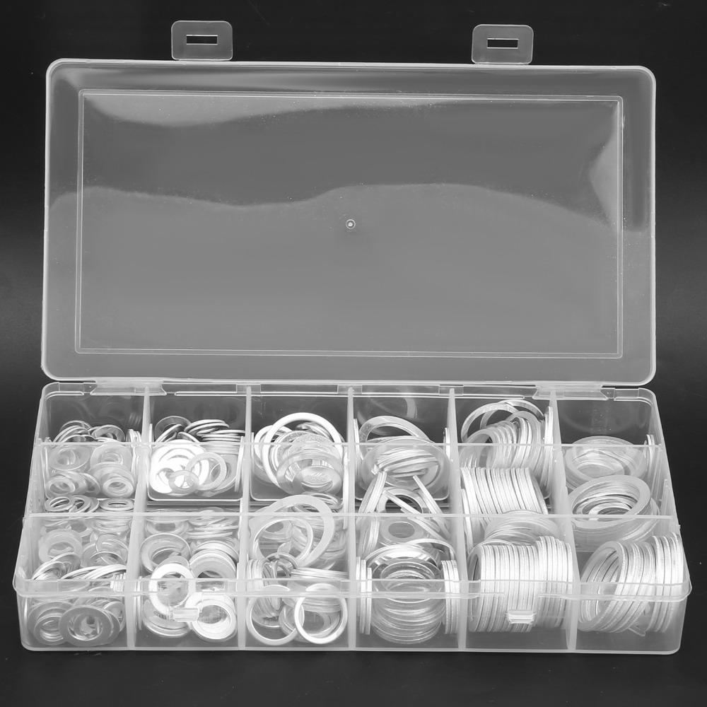 450pcs Metric Crush Washer Durable Washer Assortment Set Portable Flat Washer Automotive