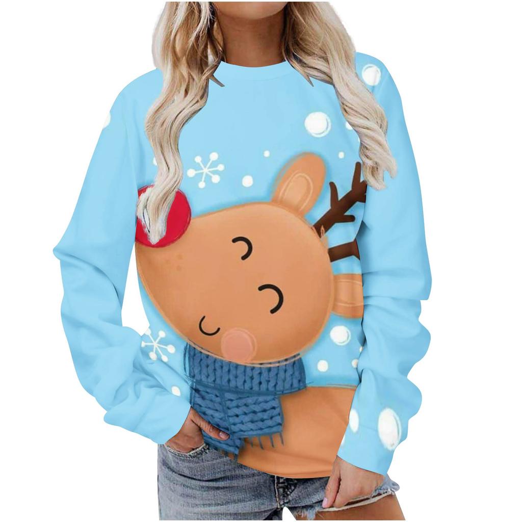Women's Christmas Trend Fashion Casual Loose Long Sleeve Top Sweater Women's Sweater