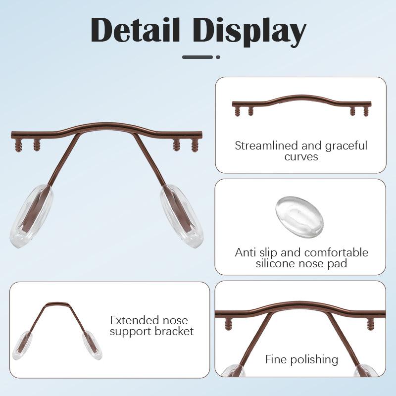 1 шт., носовой упор для очков, оправа для очков, металлическая оправа без оправы, держатель для переносицы, ремонт, замена, аксессуары для очков