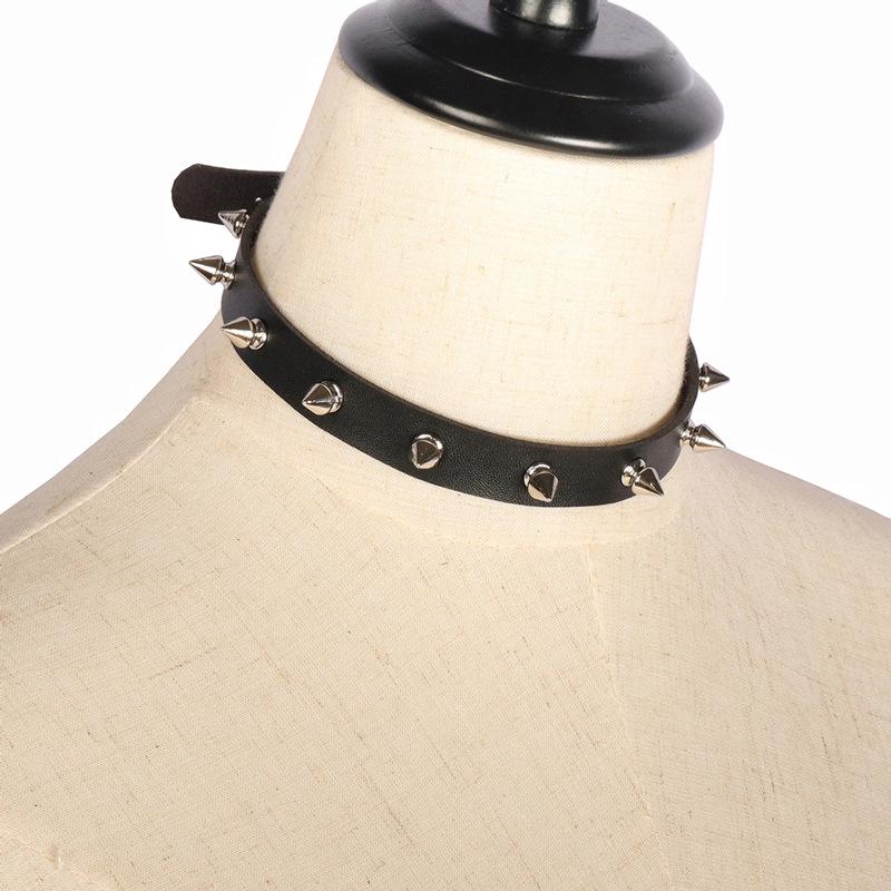European & American Punk Rivet Leather Choker Necklace - Gothic Harajuku Cosplay Style