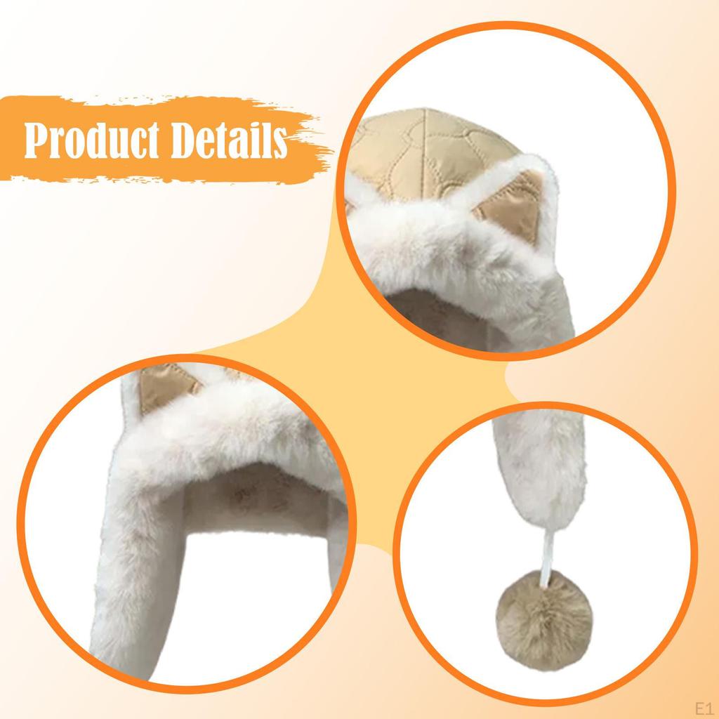 Шапка-ушанка с ушками животных Удобная Стильная Легкая Женская Зимняя Теплая