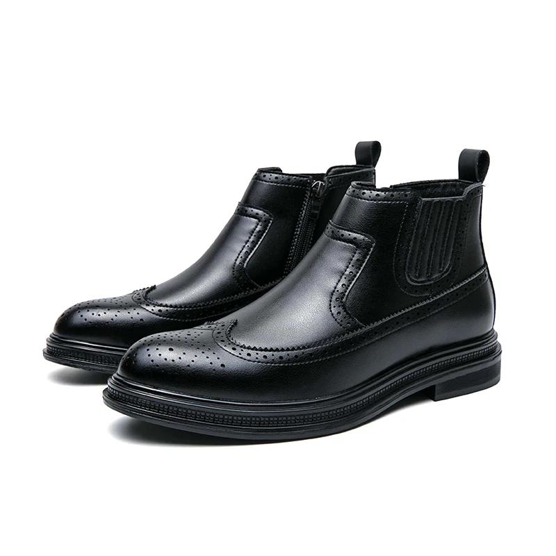 Мода 2025 Новые Высококачественные Ботильоны из Мягкой Кожи Удобные Модные Оксфорды на Плоской Подошве Дизайнерские Туфли Мужские Повседневные Кожаные Ботинки