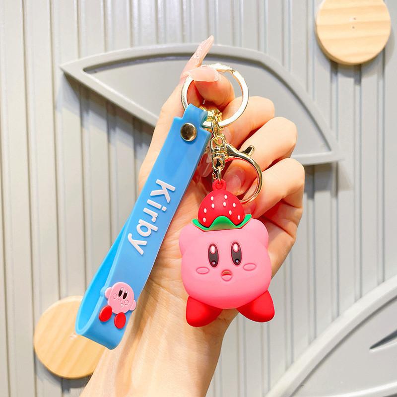 Cute Star Kirby Dripping Glue Keychain Car Backpack Cartoon Figure Bag Pendant Key Ring Lovely Pvc Material