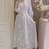 Тяжелое вышитое платье из рами с V-образным вырезом и завышенной талией, женское летнее дзен-платье, длинное, в литературном ретро-стиле, высококачественное, из хлопка и льна, длинная юбка