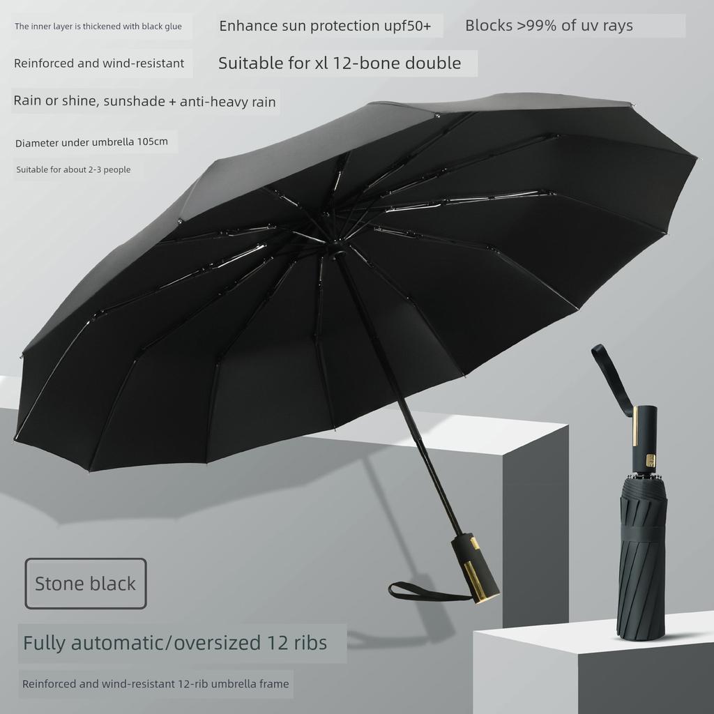Fully Automatic Dual-Purpose Umbrella, Large Size, Thickened and Reinforced, Foldable Sunshade, Sun Protection, Uv Protection, Sun Umbrella for Men
