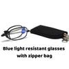 Portable Folding Reading Glasses with Storage Bag, Anti-Blue Light, Anti-Radiation Glasses, Presbyopic Glasses for Women Men