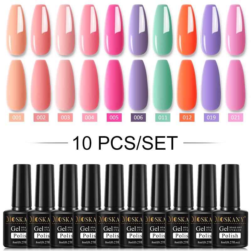 10/20/30 цветов, набор гель-лаков для ногтей, набор гель-лаков для замачивания, маникюр, полупостоянные гибридные лаки, основа и верхний дизайн ногтей