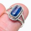 Натуральный голубой кианит, драгоценный камень, ручная работа, украшение из стерлингового серебра 925 пробы, кольцо, размер 7 R3G22