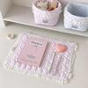 Flounced Lace Placemat Square Tablecloth Cute Cup Coaster  for Student Girls