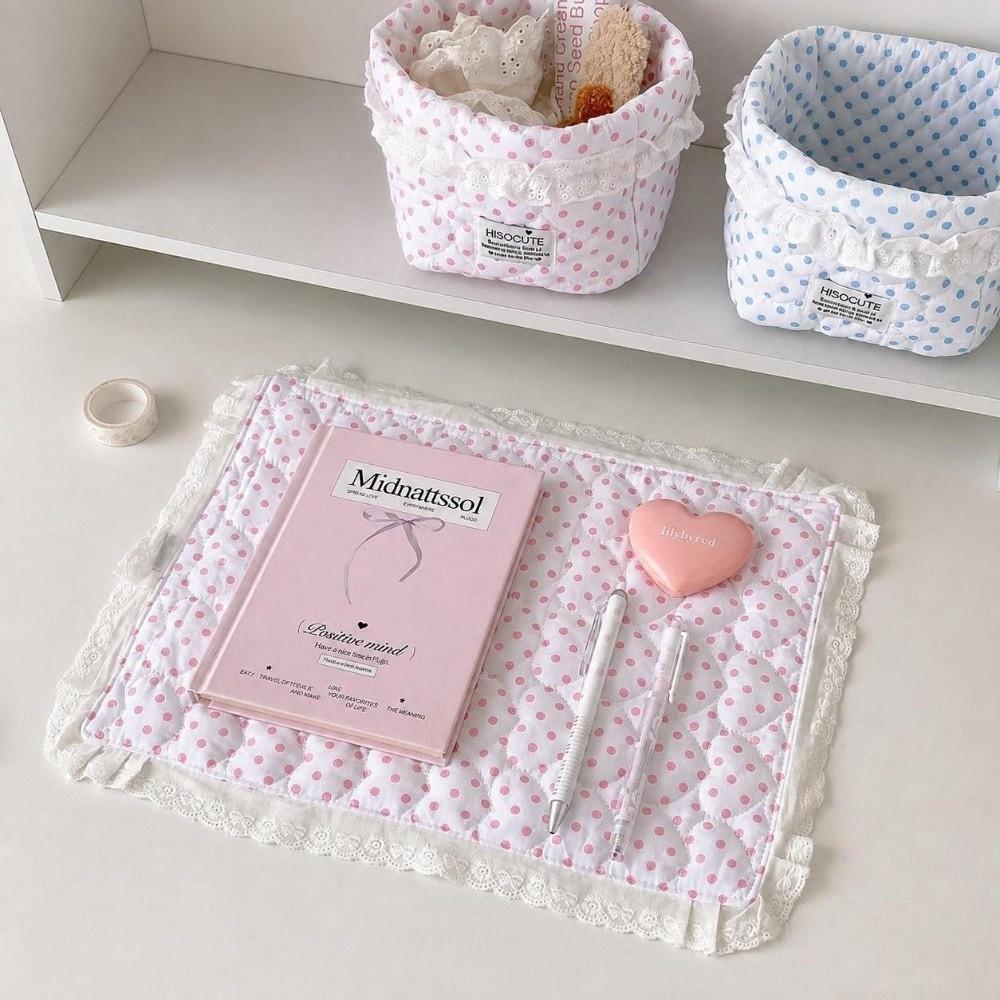 Flounced Lace Placemat Square Tablecloth Cute Cup Coaster  for Student Girls