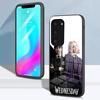 Крутой Чехол Для Телефона Девочка W-Среда Адамс Для Samsung S26 S25 S24 FE S23 S22 S21 Plus S20 Ultra Note20Ultra Черное Стеклянное Покрытие