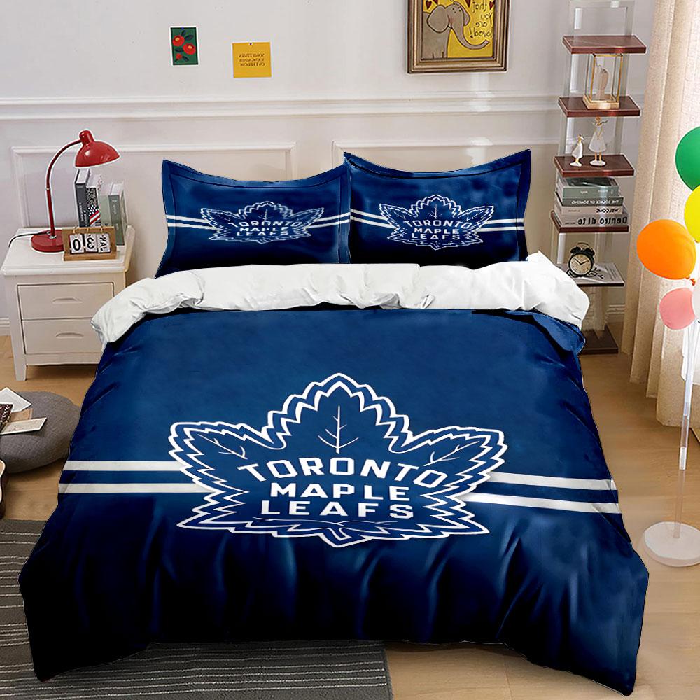 "Toronto Maple Leafs Logo Bedding Design" Print Bedding Set Duvet Cover Pillowcases (1* Duvet Cover 2* Pillowcases Do Not Include Comforter)