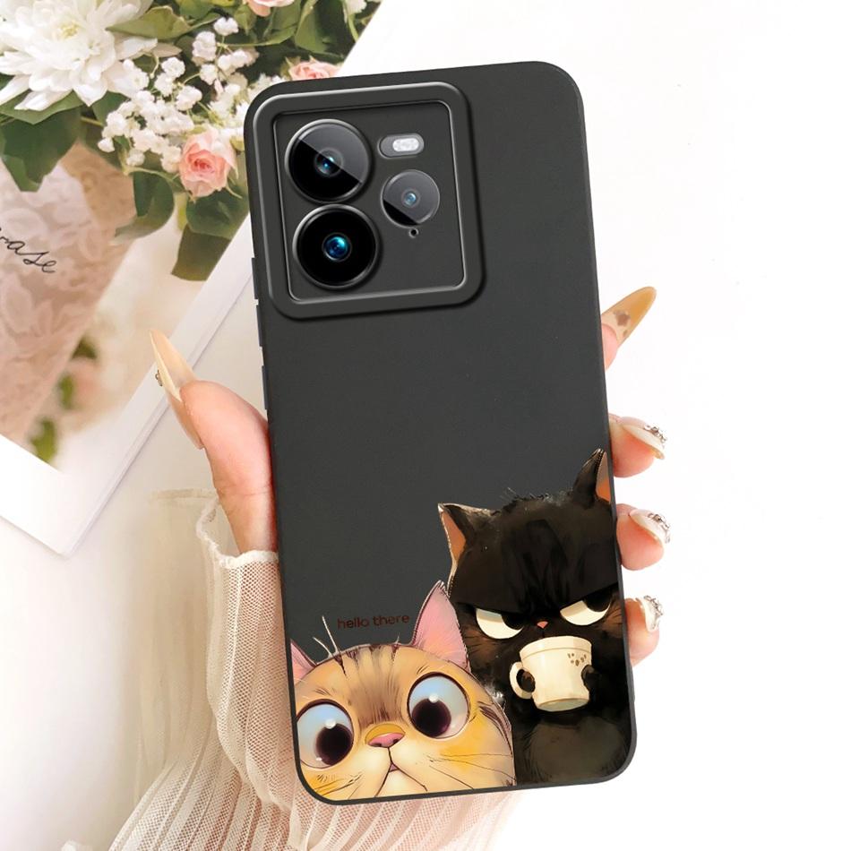 Для Realme GT 7 Pro Милый Кот Цветок Мультяшный Чехол Для Телефона Для Realme GT7 Pro RMX5010 Ударопрочный Мягкий Силиконовый Чехол Бамперы