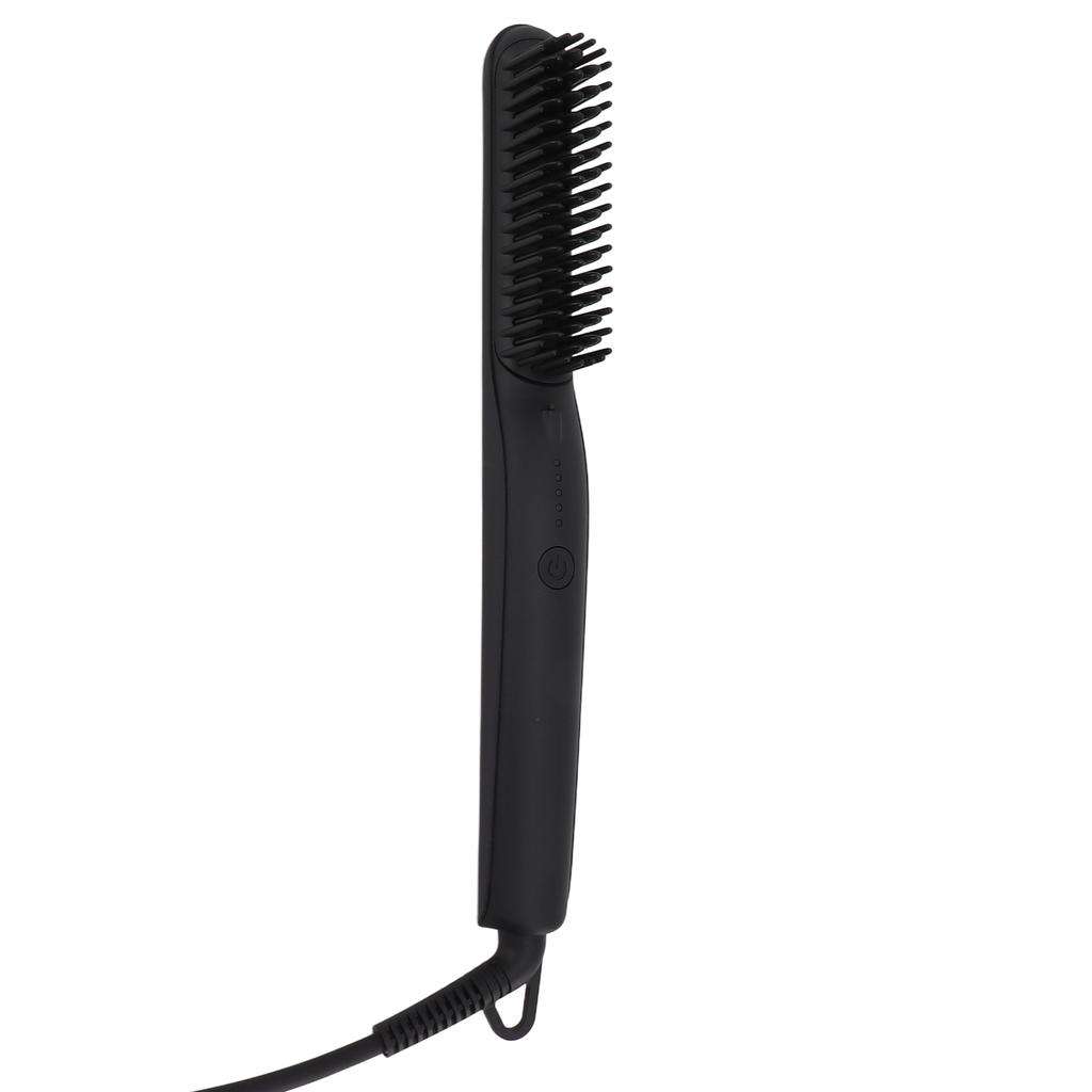 Electric Hair Straightener Brush Negative Ion Hair Straightener Styling Comb 100‑240V Black EU Plug